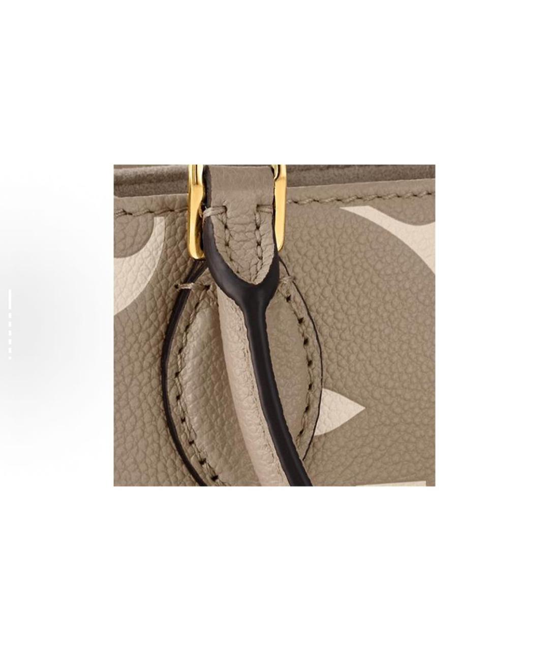 LOUIS VUITTON Бежевая кожаная сумка тоут, фото 7