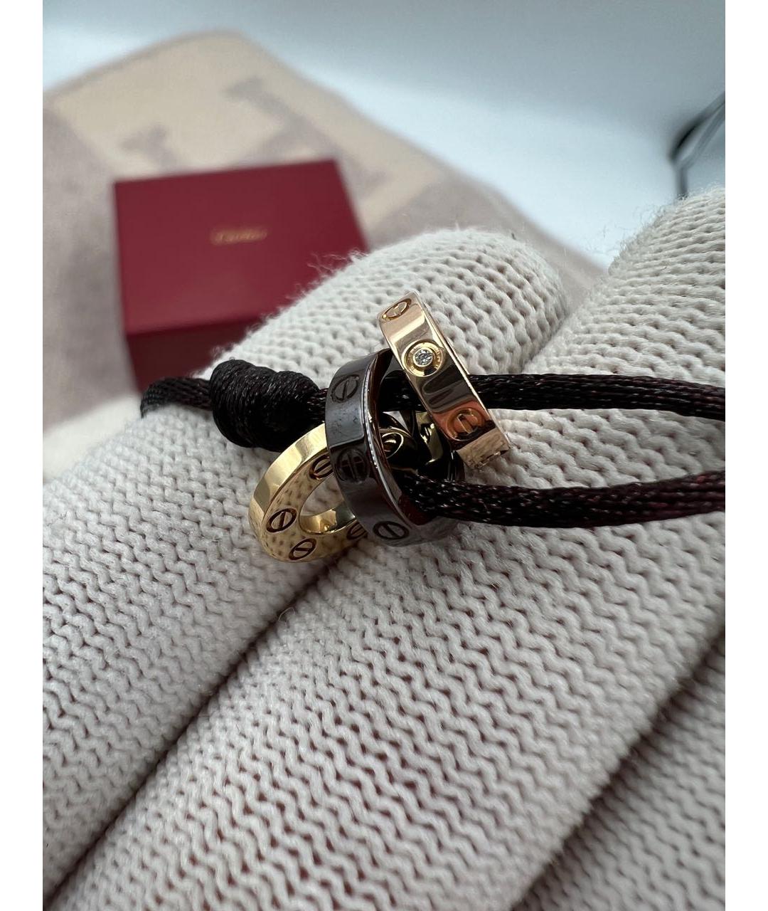 CARTIER Бордовый браслет из желтого золота, фото 8