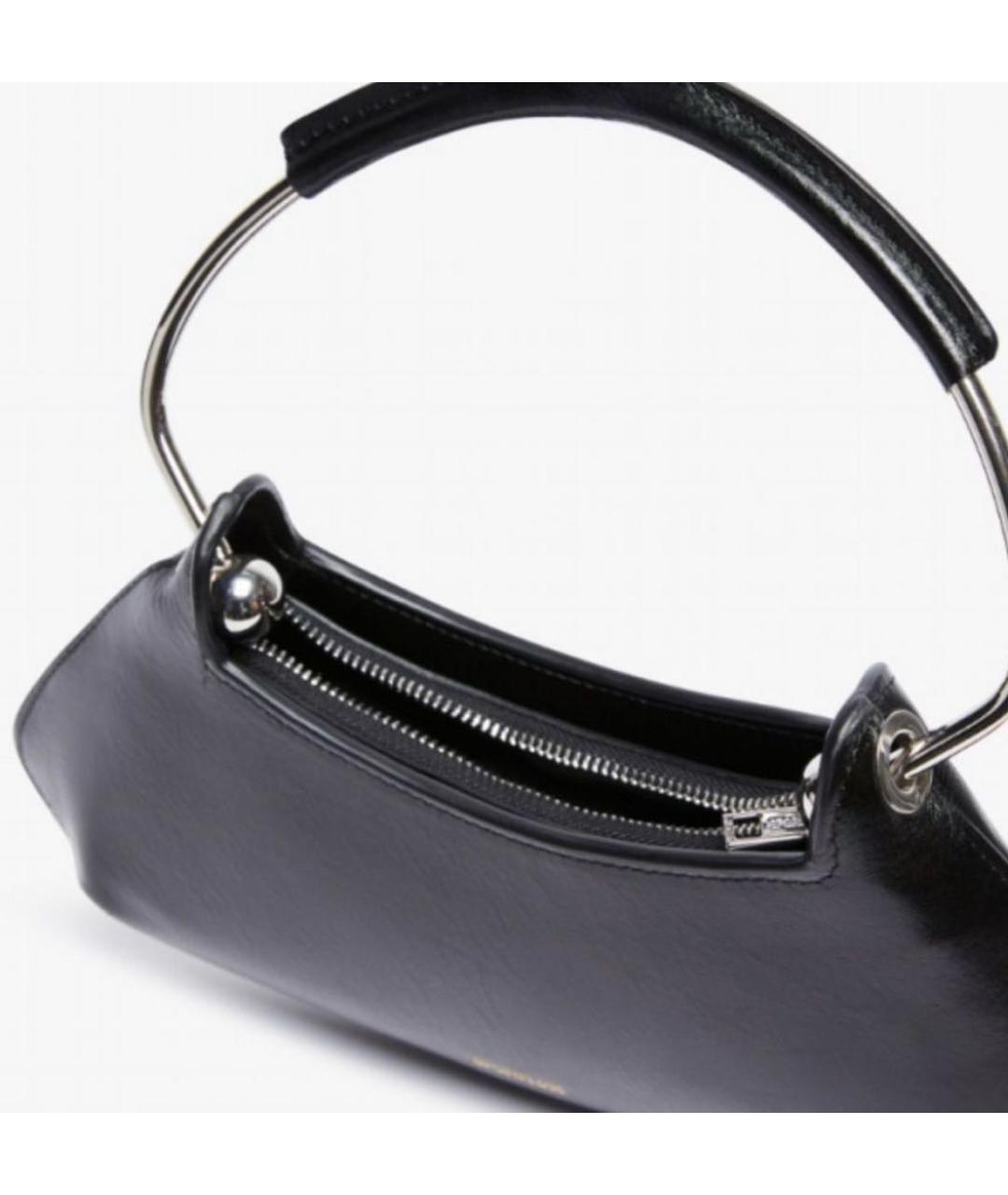 SPORTMAX Черная кожаная сумка с короткими ручками, фото 6