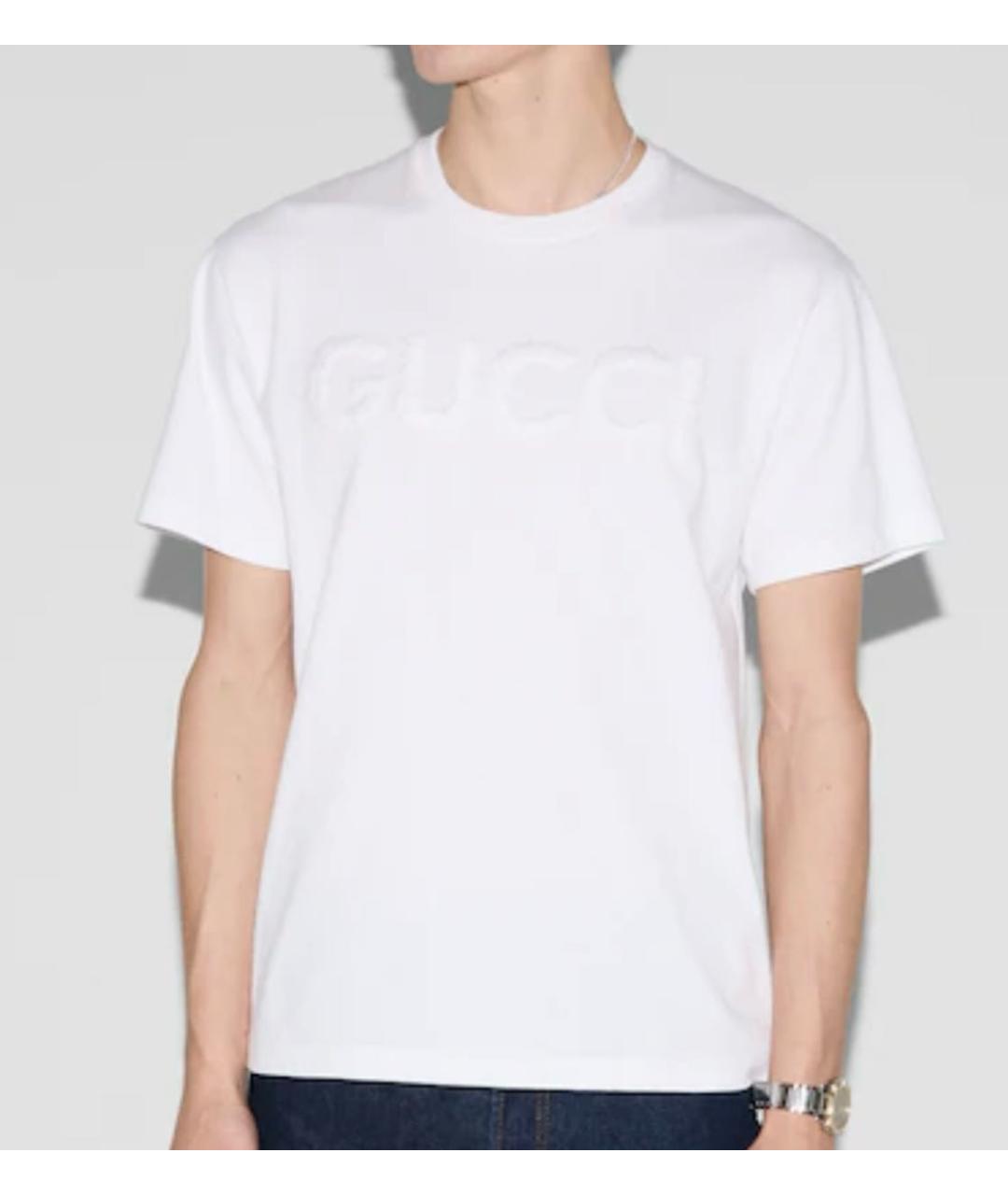 GUCCI Белая хлопковая футболка, фото 3