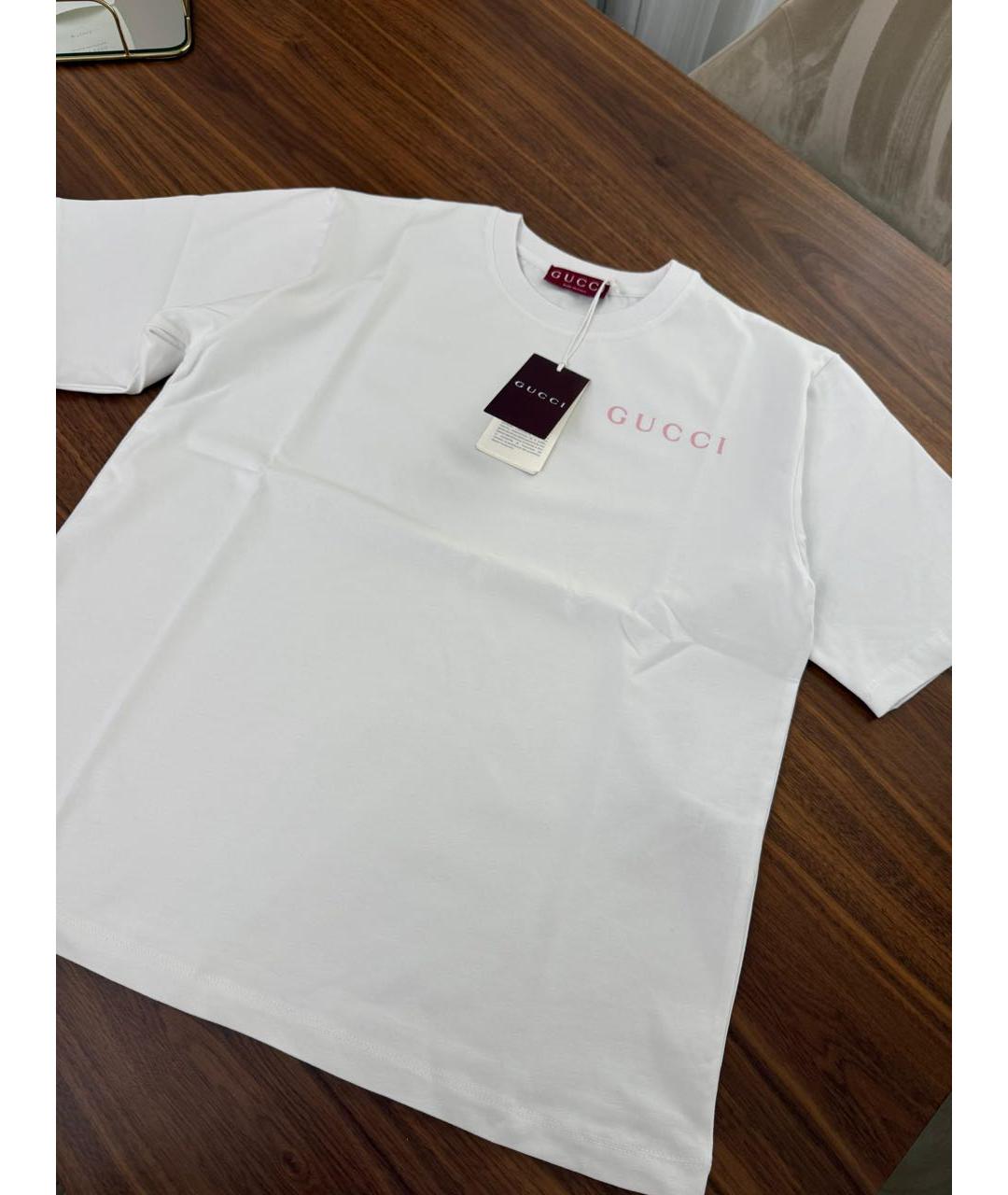 GUCCI Белая хлопковая футболка, фото 5