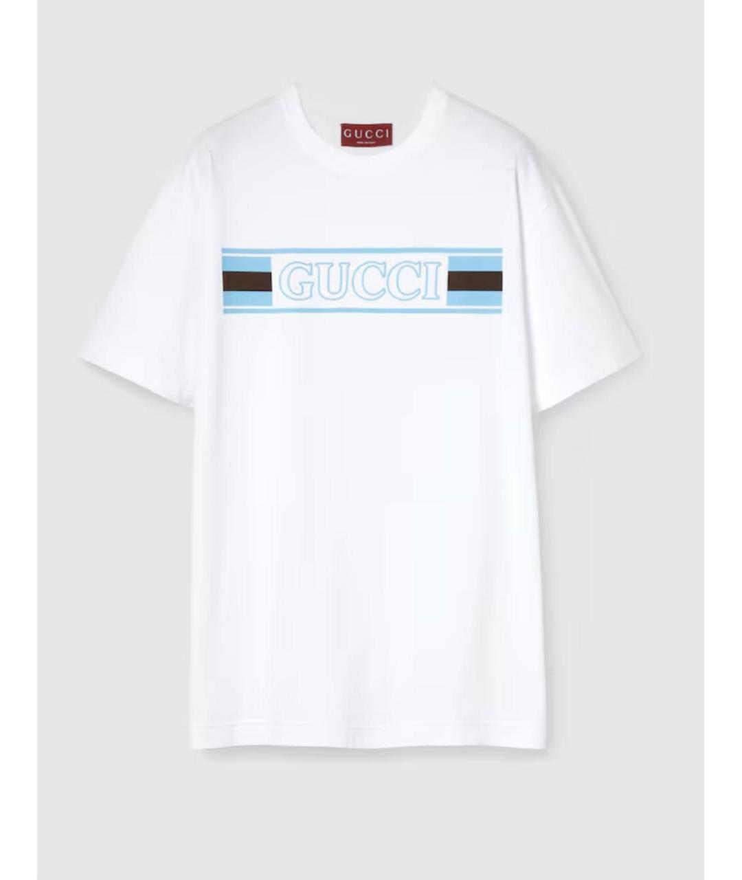 GUCCI Белая хлопковая футболка, фото 7