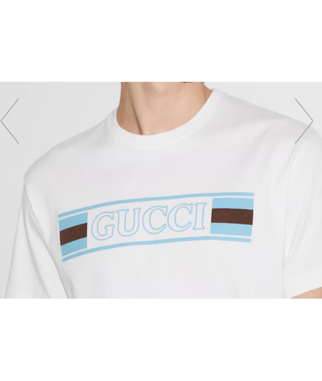 GUCCI Белая хлопковая футболка, фото 4