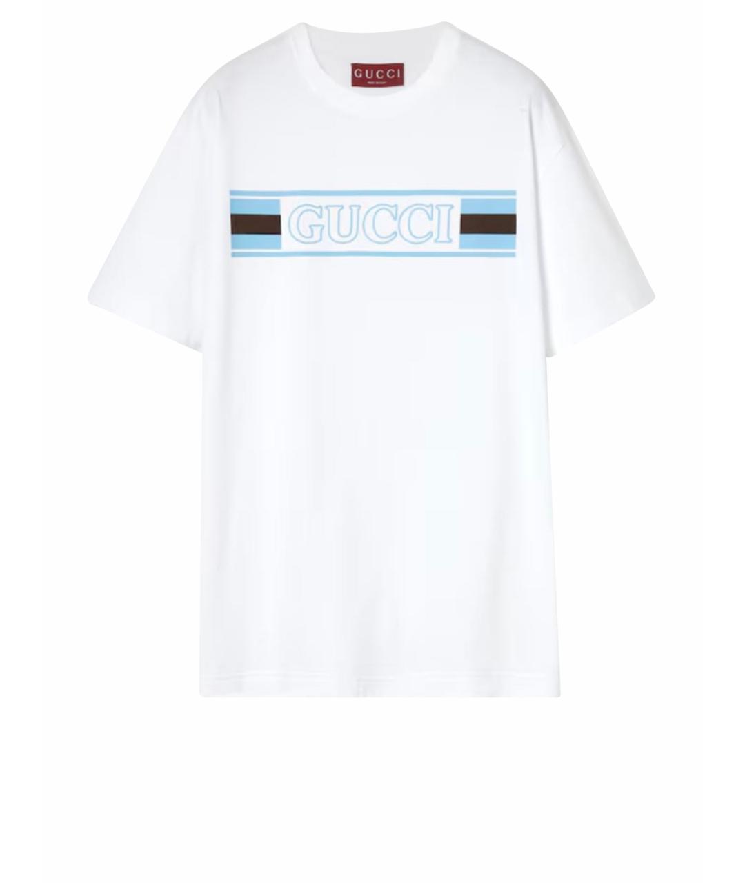 GUCCI Белая хлопковая футболка, фото 1