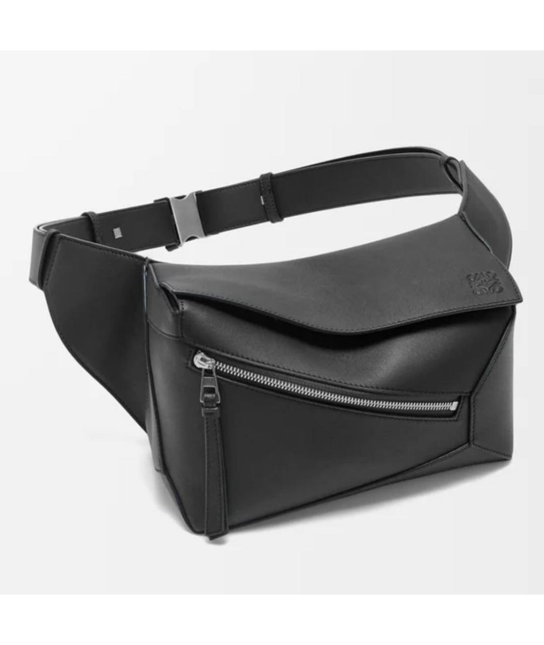 LOEWE Черная кожаная поясная сумка, фото 3