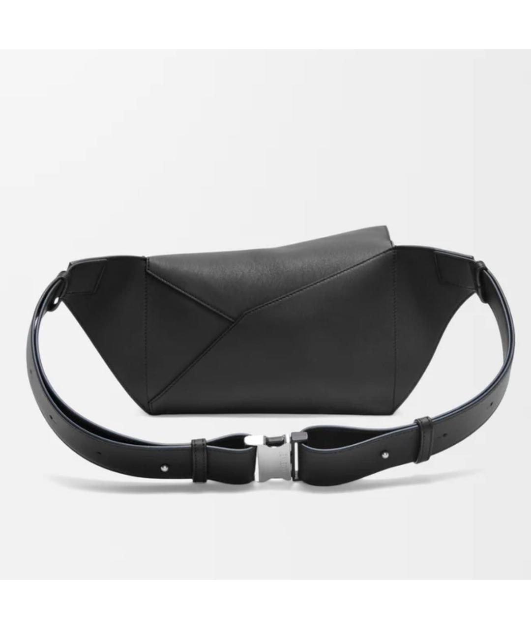 LOEWE Черная кожаная поясная сумка, фото 4