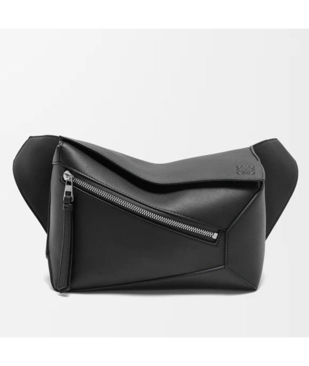 LOEWE Черная кожаная поясная сумка, фото 7