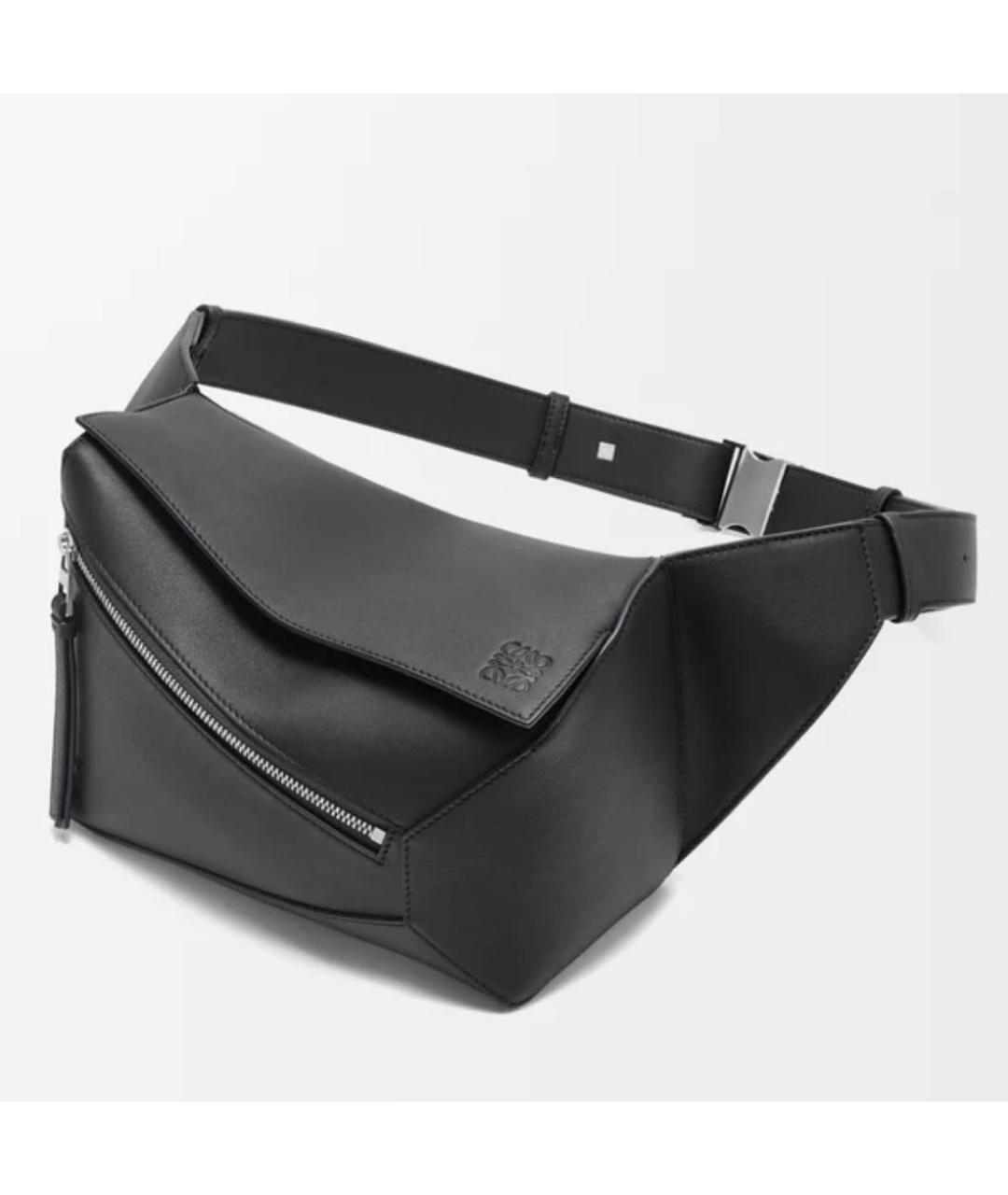 LOEWE Черная кожаная поясная сумка, фото 2