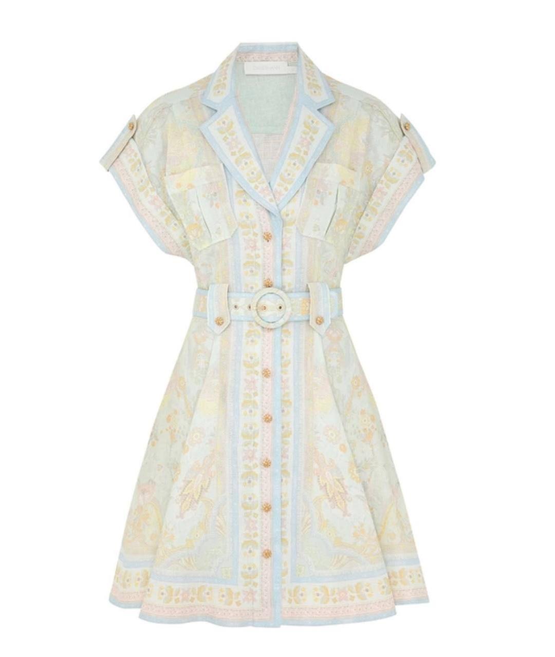 ZIMMERMANN Голубое льняное повседневное платье, фото 1