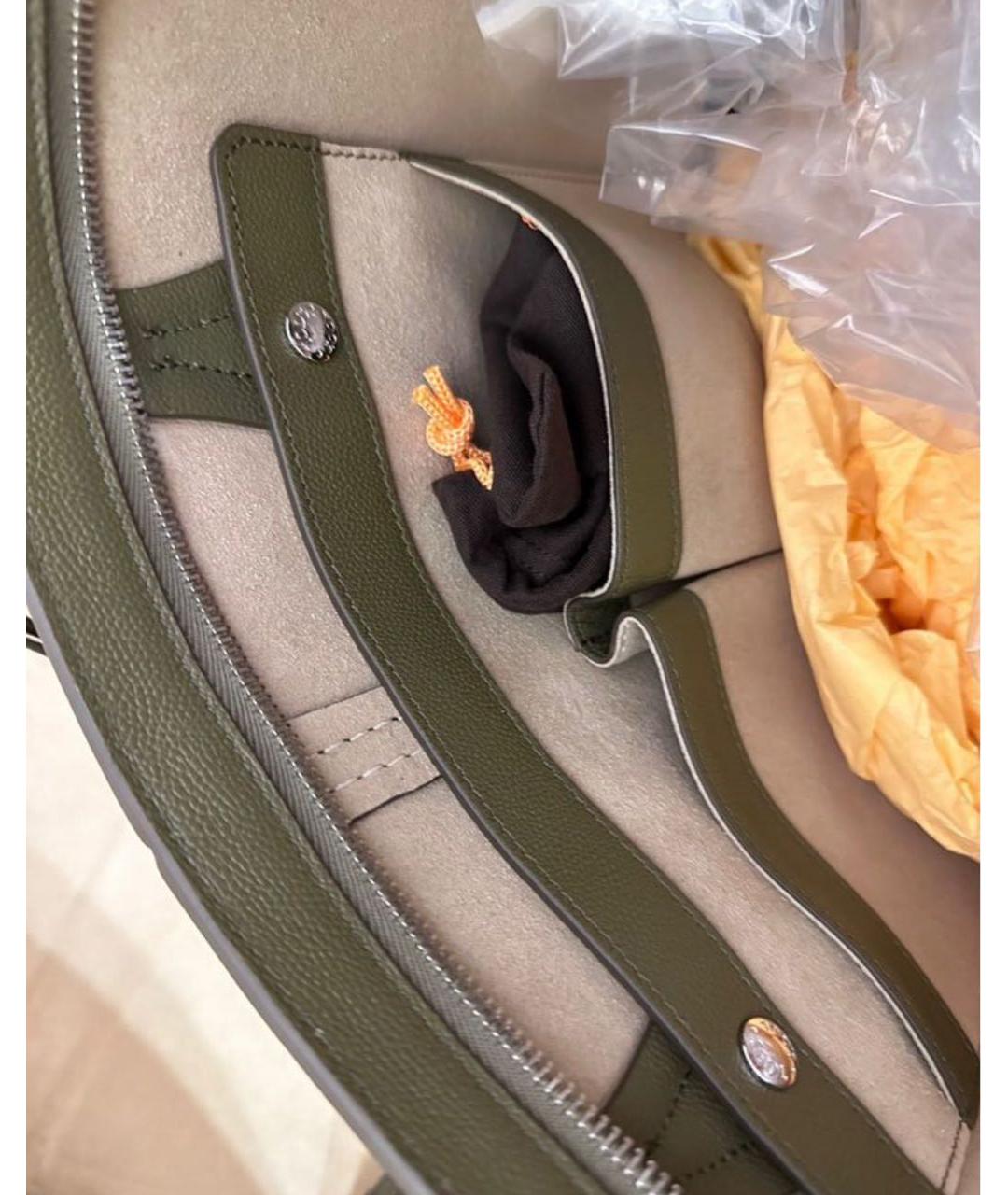 TOD'S Хаки кожаная сумка тоут, фото 3
