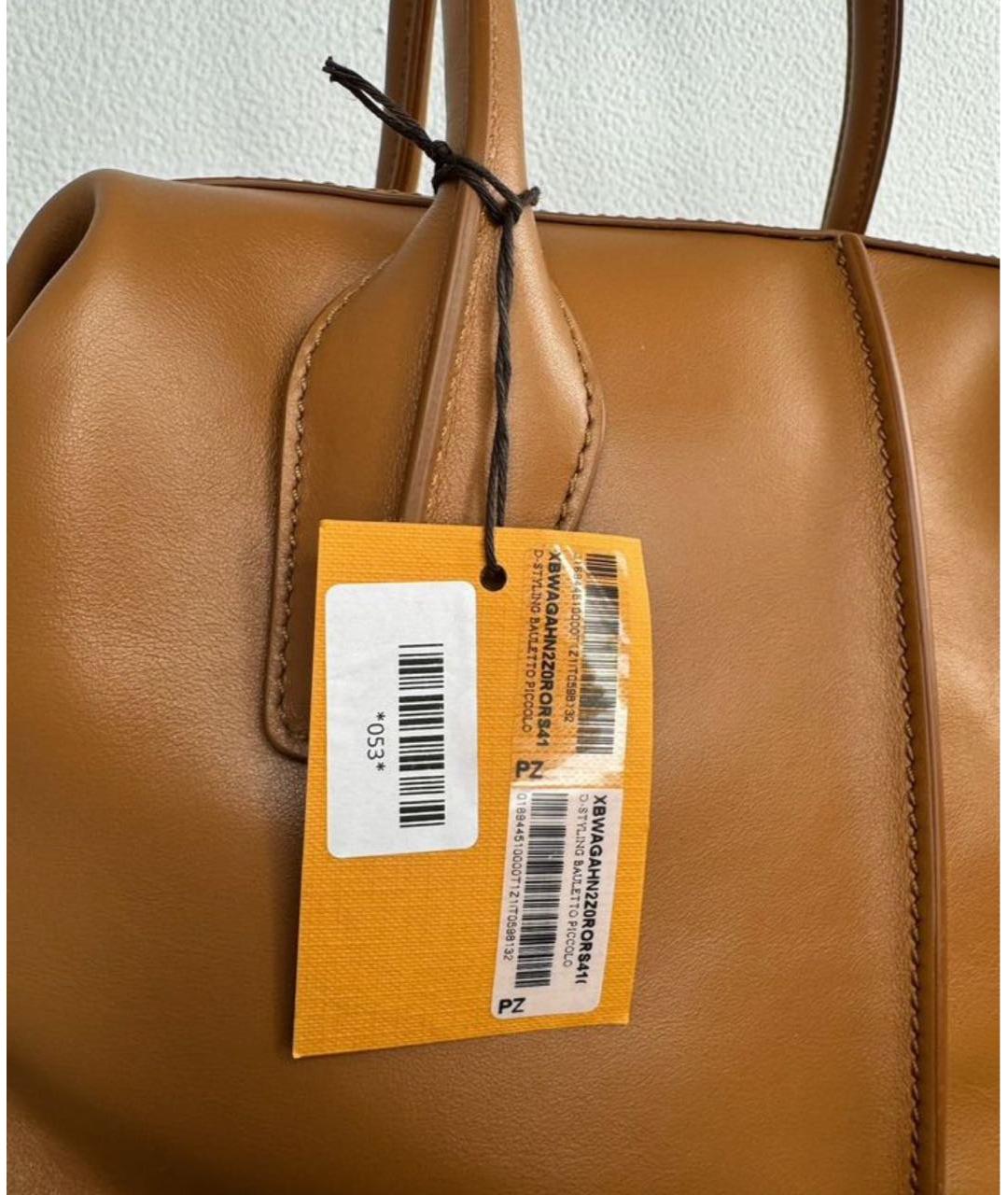 TOD'S Коричневая кожаная сумка тоут, фото 5