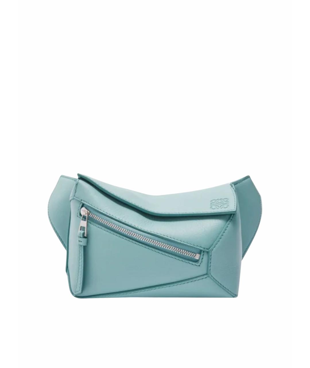LOEWE Голубая кожаная поясная сумка, фото 1