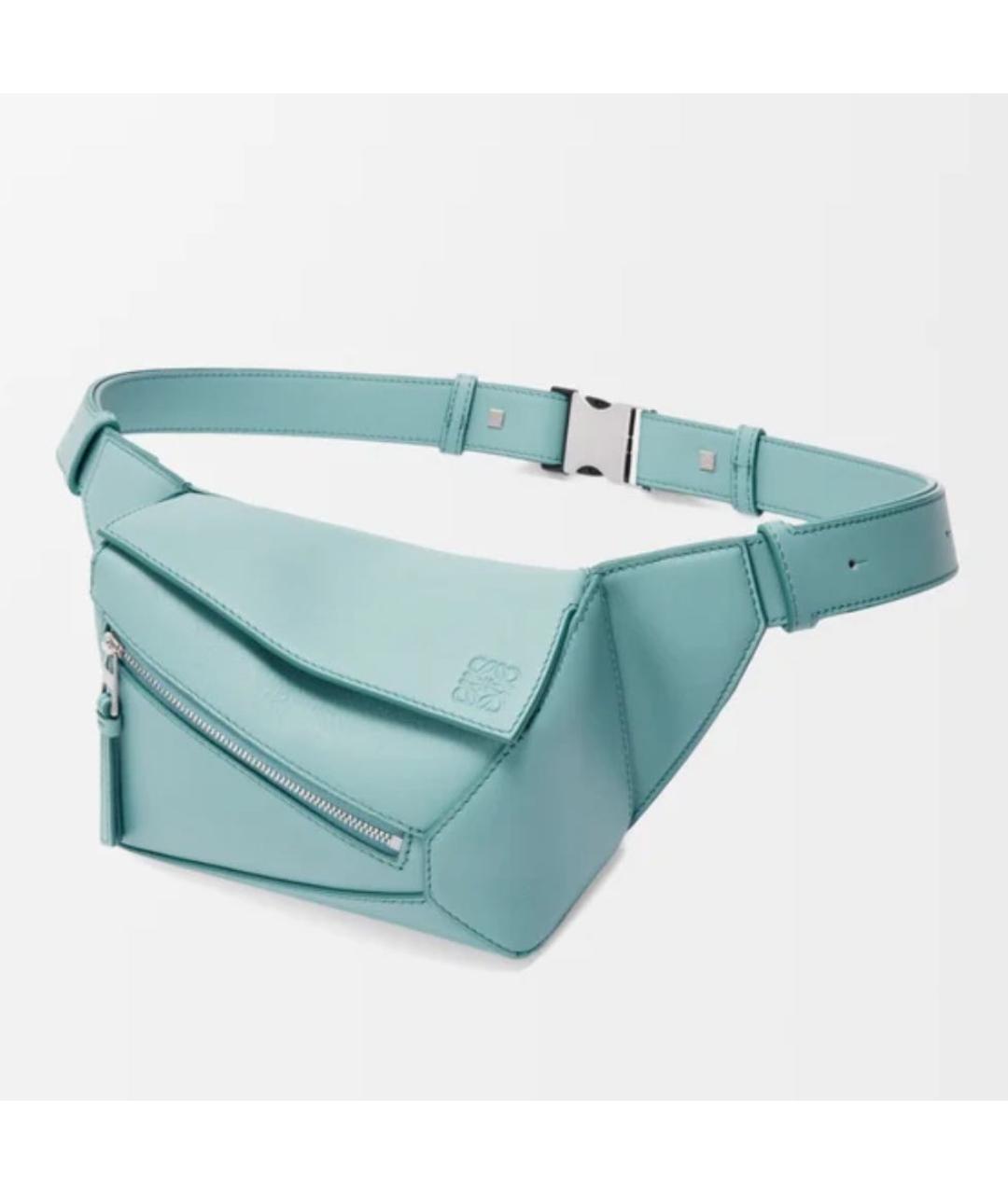 LOEWE Голубая кожаная поясная сумка, фото 3