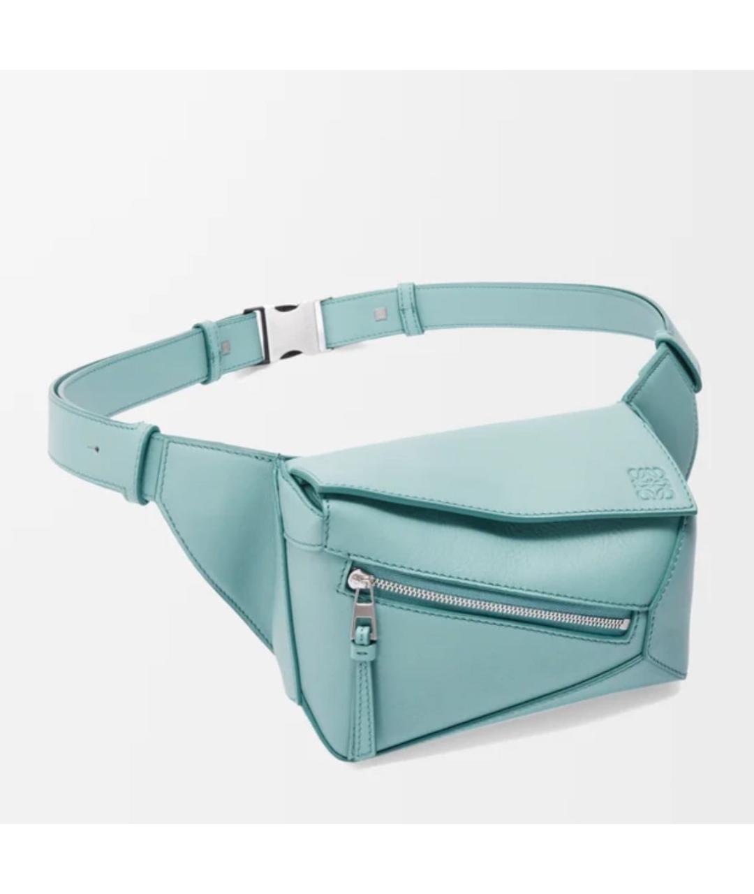 LOEWE Голубая кожаная поясная сумка, фото 2