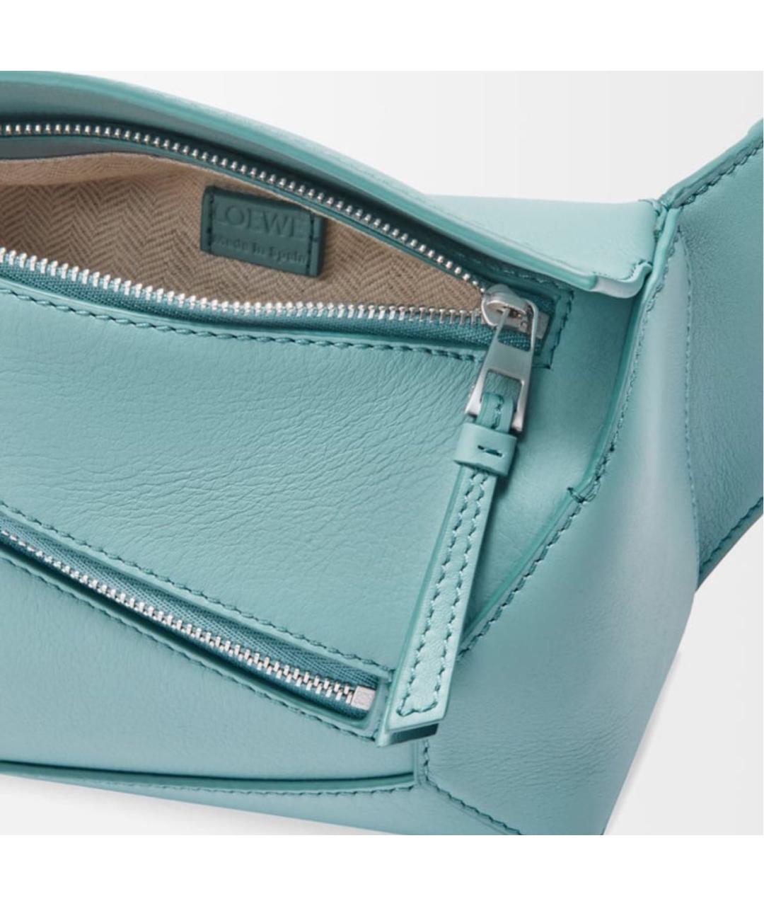 LOEWE Голубая кожаная поясная сумка, фото 5