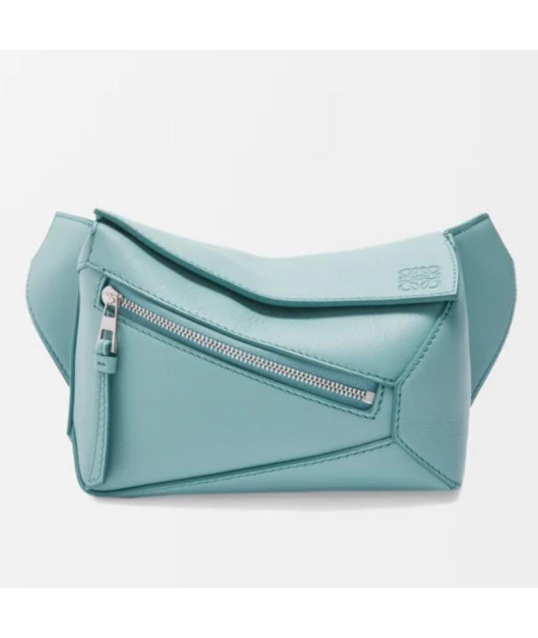 LOEWE Голубая кожаная поясная сумка, фото 7