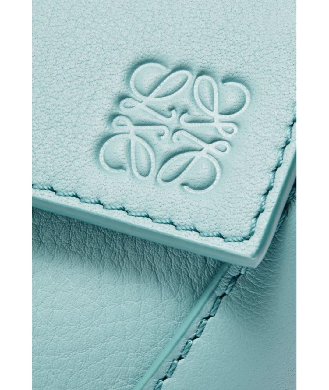 LOEWE Голубая кожаная поясная сумка, фото 6