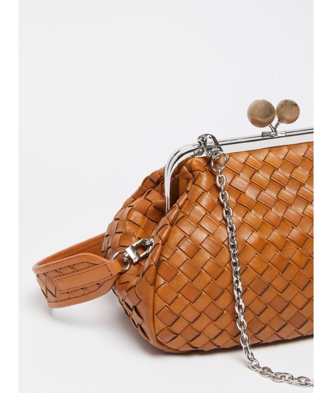 WEEKEND MAX MARA Коричневая кожаная сумка через плечо, фото 5