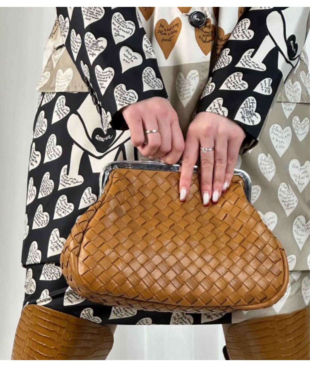 WEEKEND MAX MARA Коричневая кожаная сумка через плечо, фото 3