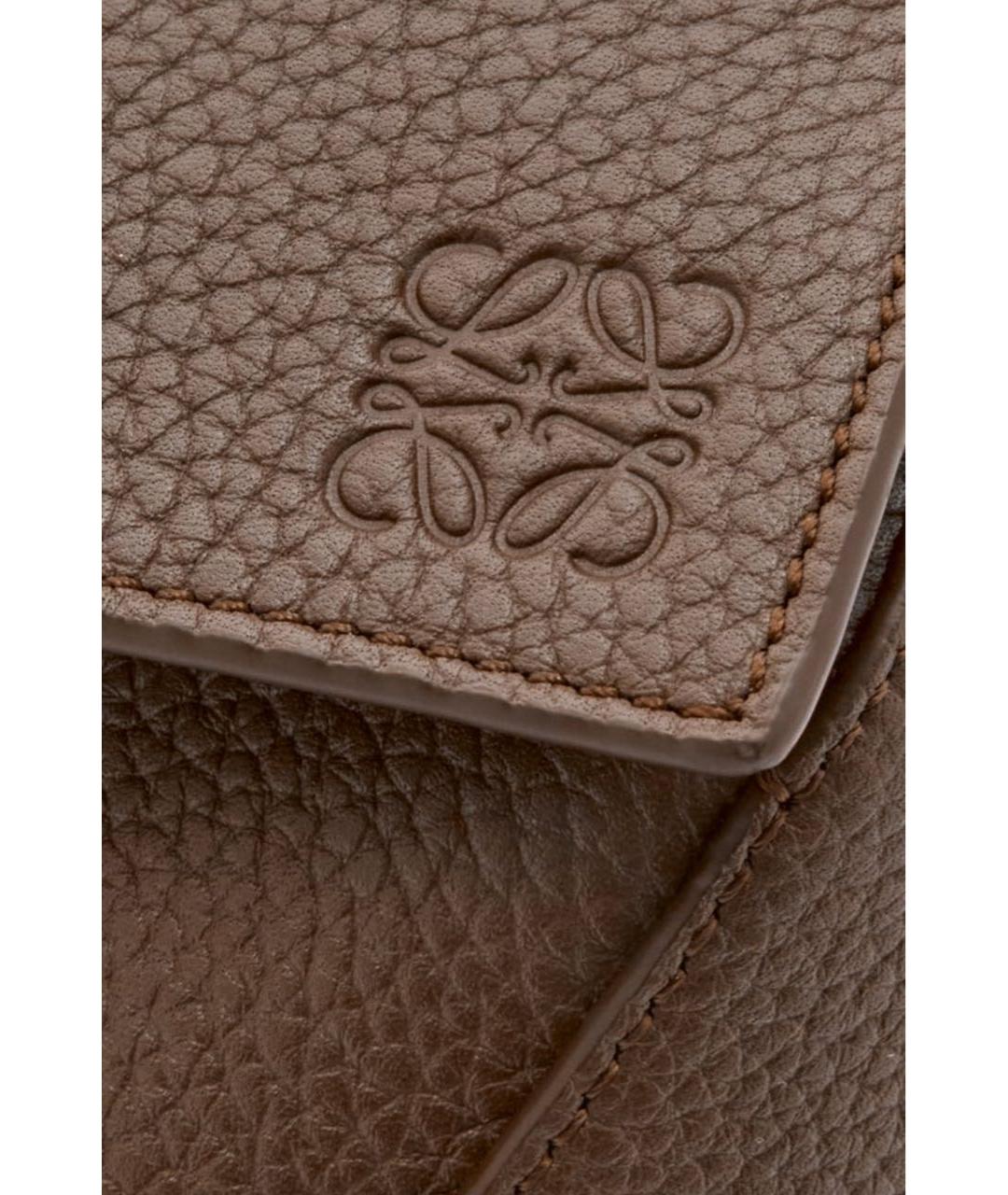 LOEWE Коричневая кожаная поясная сумка, фото 6
