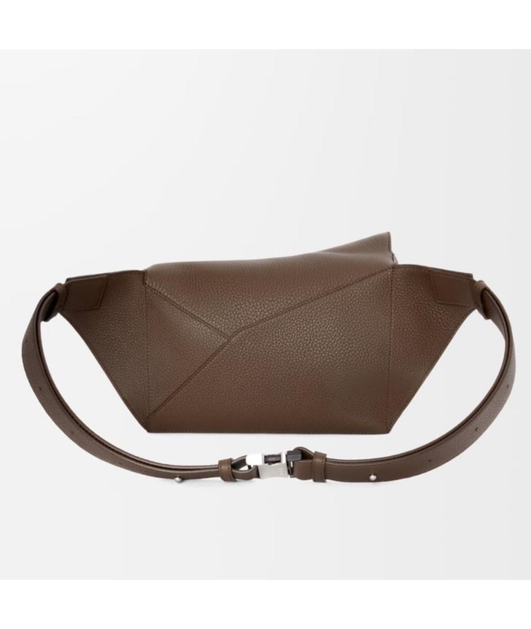 LOEWE Коричневая кожаная поясная сумка, фото 4