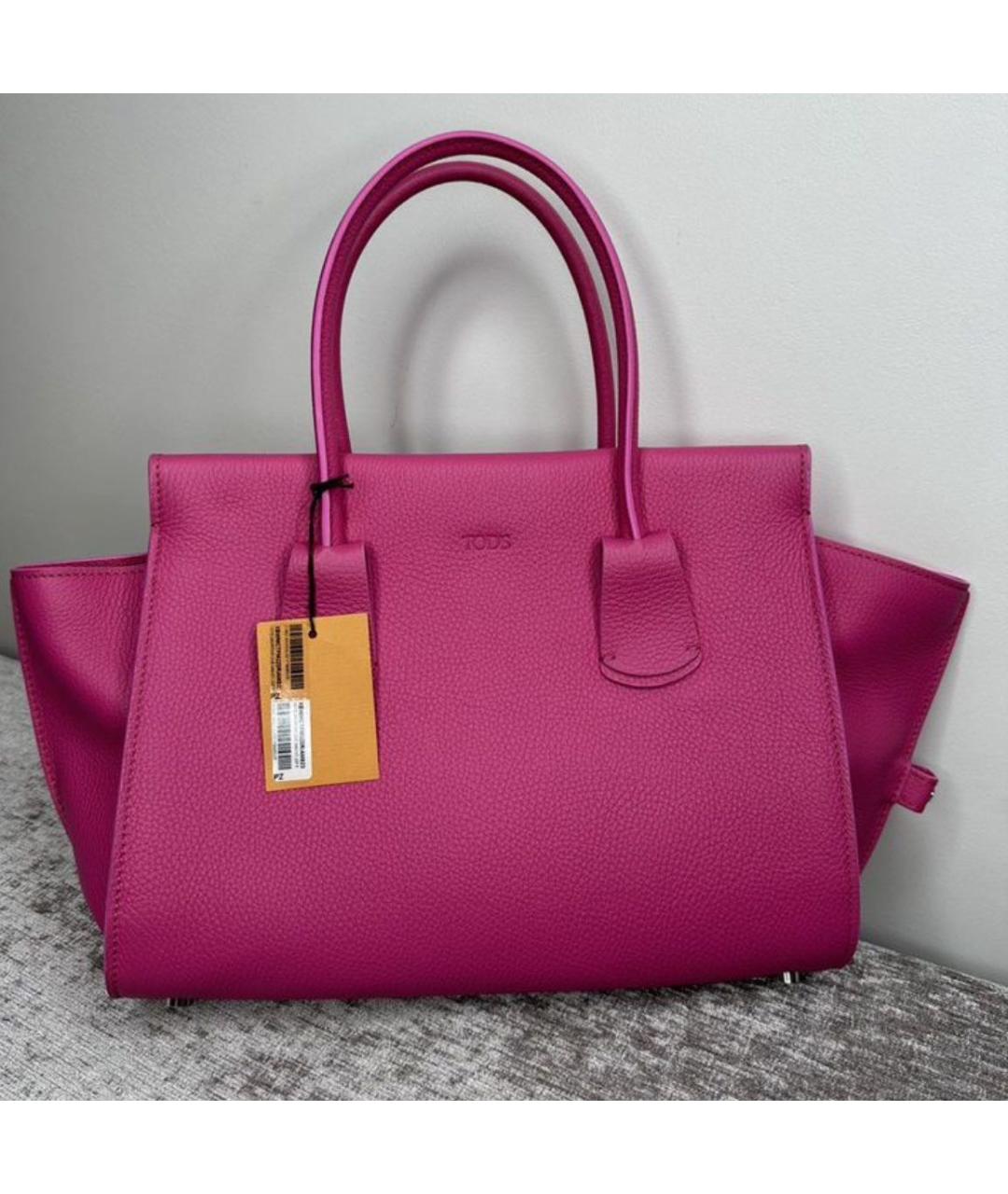 TOD'S Розовая кожаная сумка тоут, фото 9