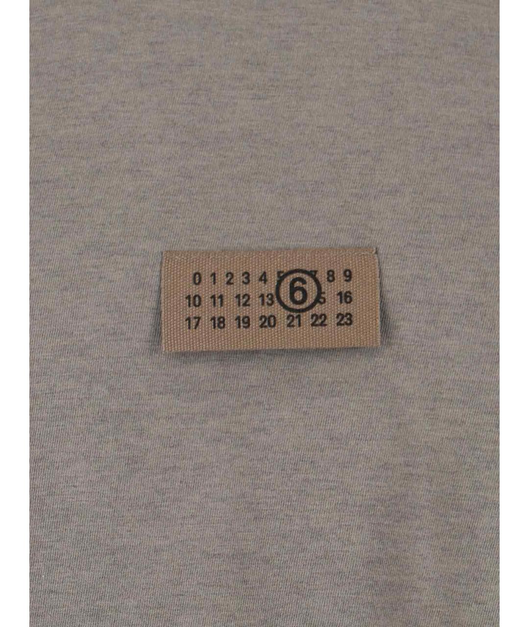 MM6 MAISON MARGIELA Серая хлопковая футболка, фото 3