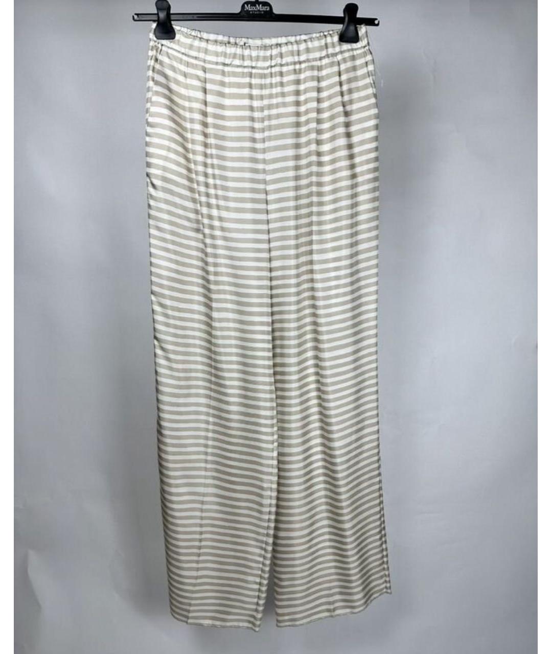 MAX MARA Бежевый шелковый костюм с брюками, фото 2