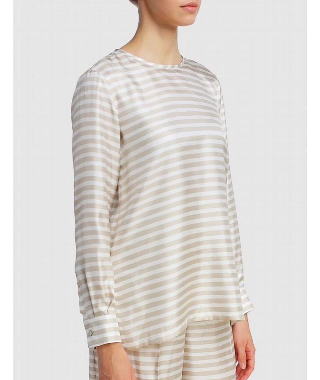 MAX MARA Бежевый шелковый костюм с брюками, фото 6