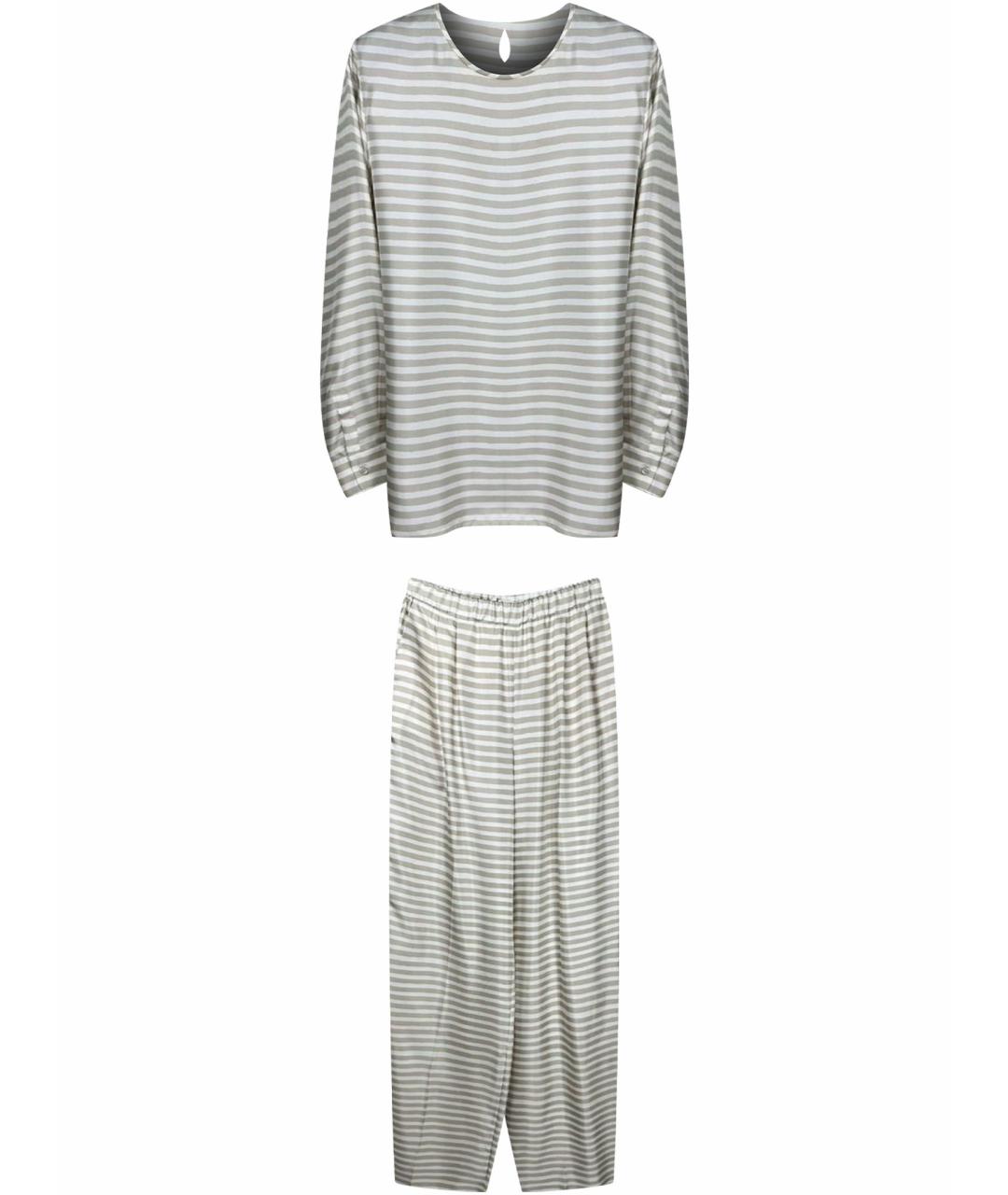 MAX MARA Бежевый шелковый костюм с брюками, фото 1
