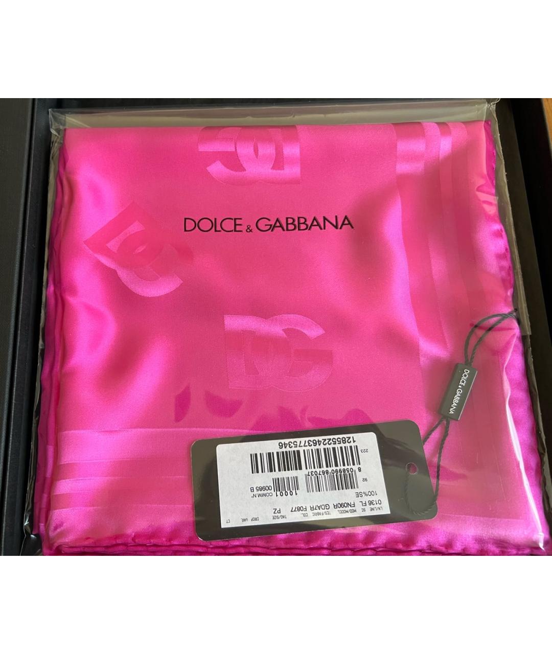 DOLCE&GABBANA Розовый шелковый платок, фото 9