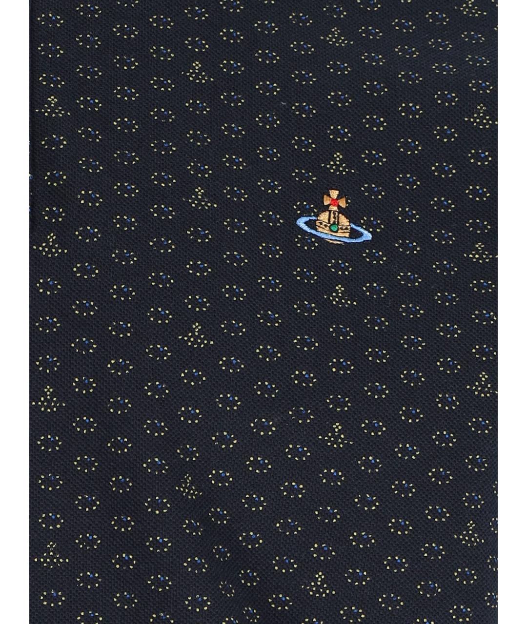 VIVIENNE WESTWOOD Синее хлопковое поло с коротким рукавом, фото 3