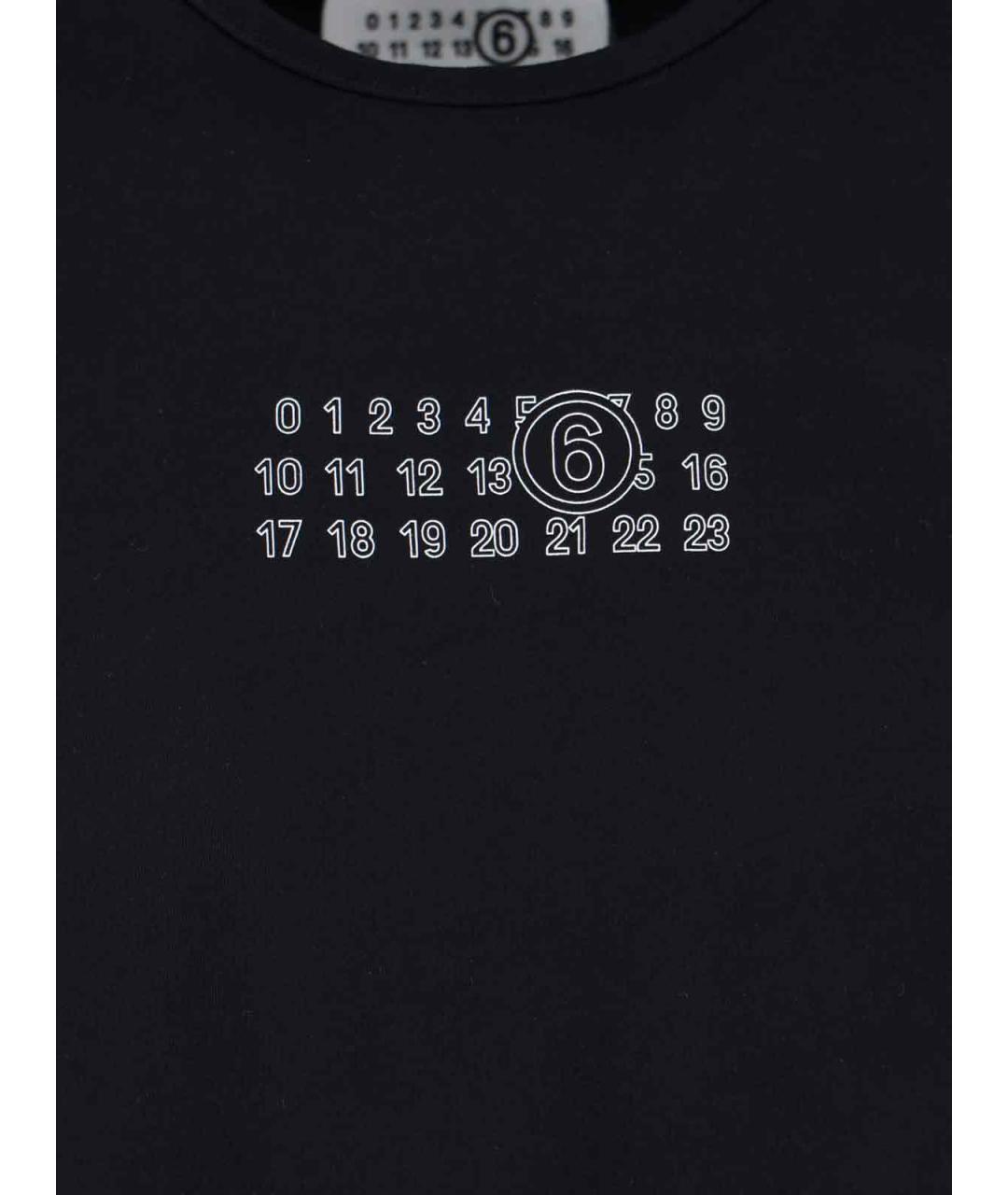 MM6 MAISON MARGIELA Черная хлопковая футболка, фото 3
