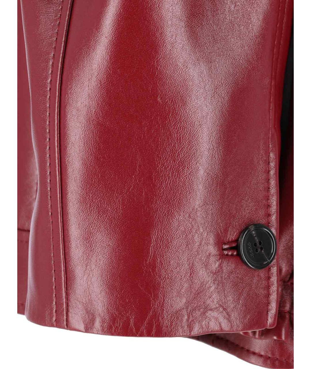 GUCCI Бордовая кожаная куртка, фото 3