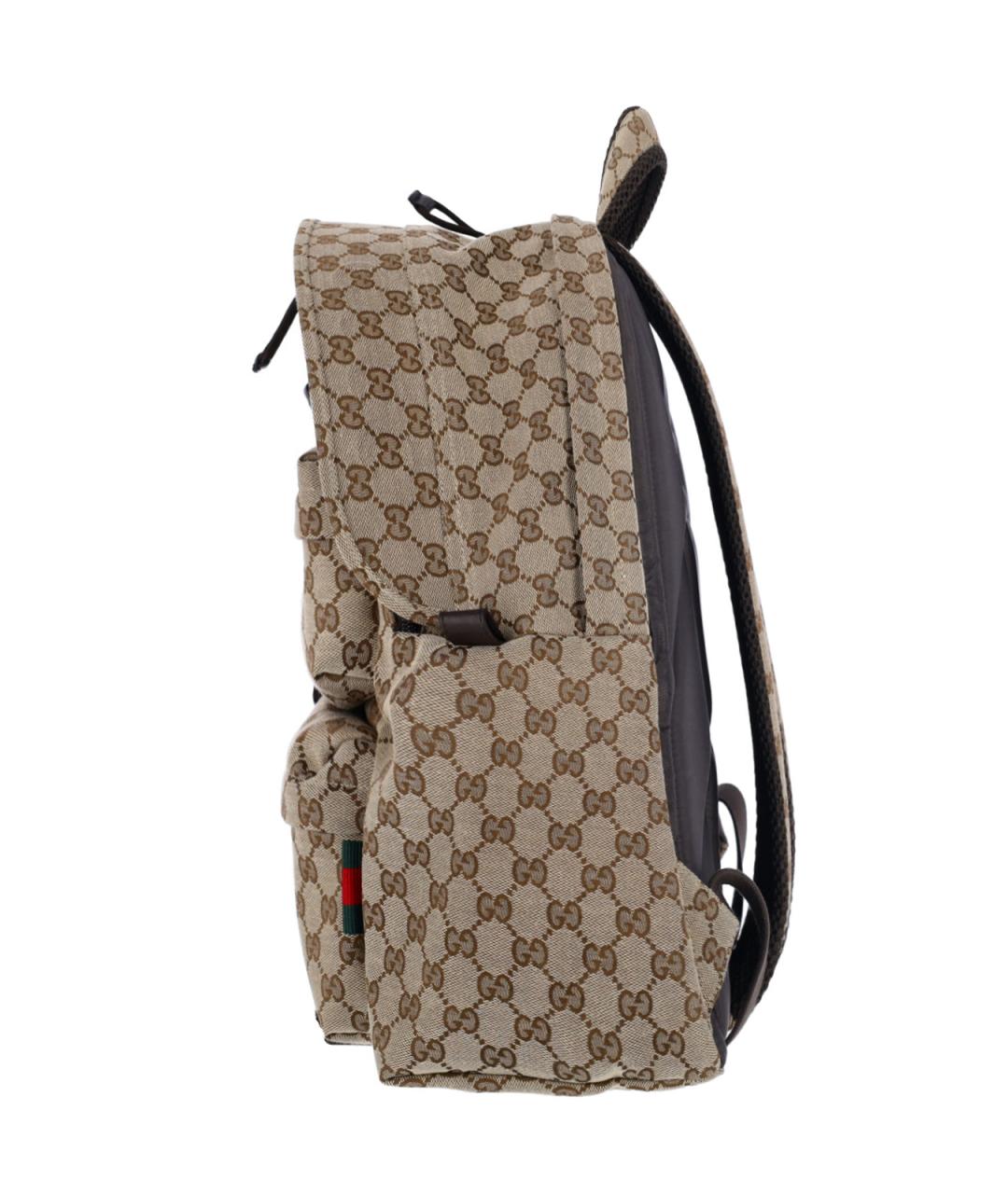 GUCCI Бежевый тканевый рюкзак, фото 5