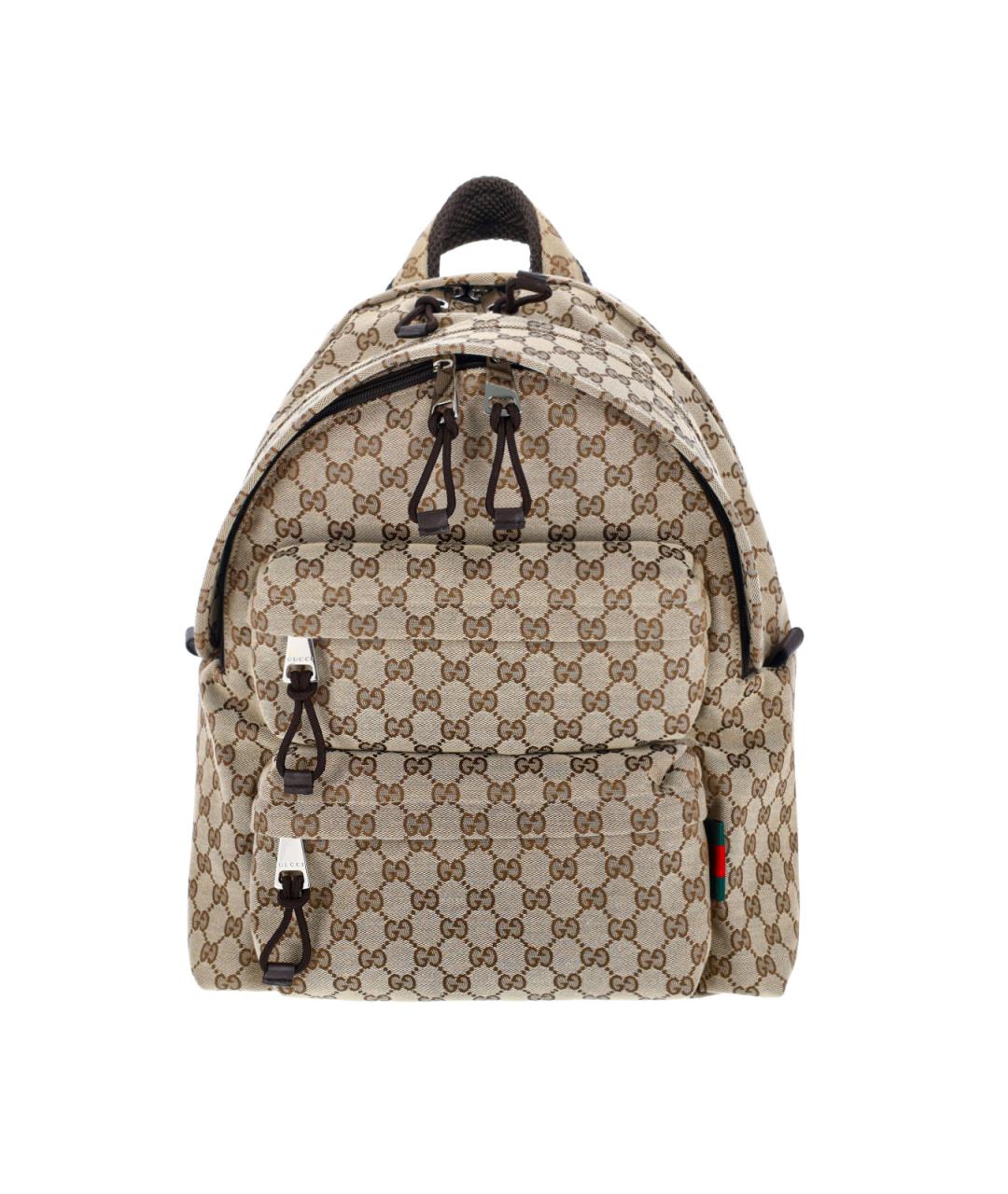 GUCCI Бежевый тканевый рюкзак, фото 1