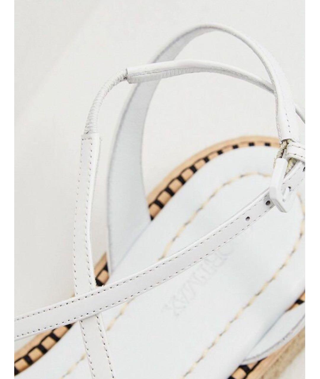 SPORTMAX Белые кожаные сандалии, фото 5