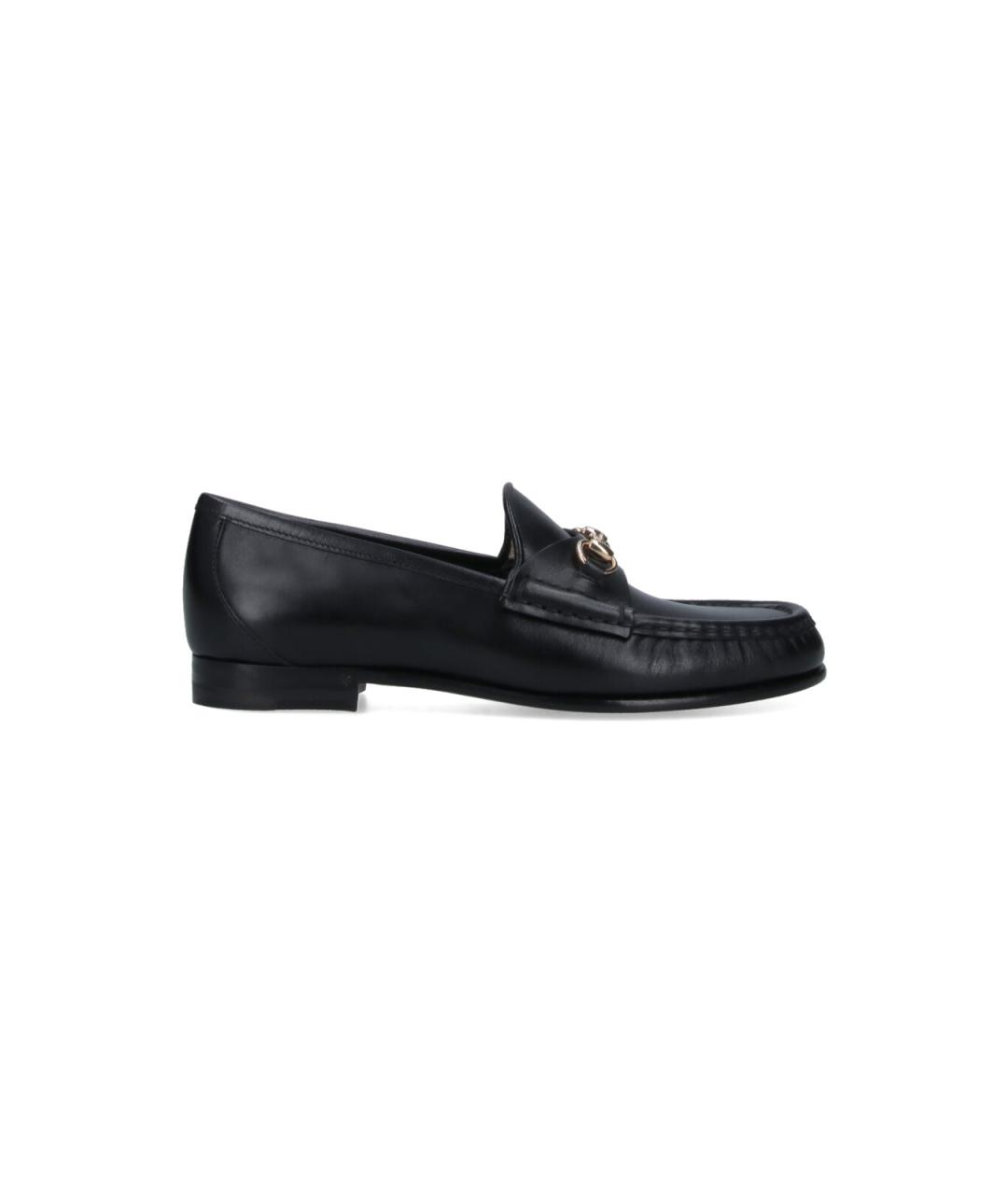 GUCCI Черные кожаные лоферы, фото 1