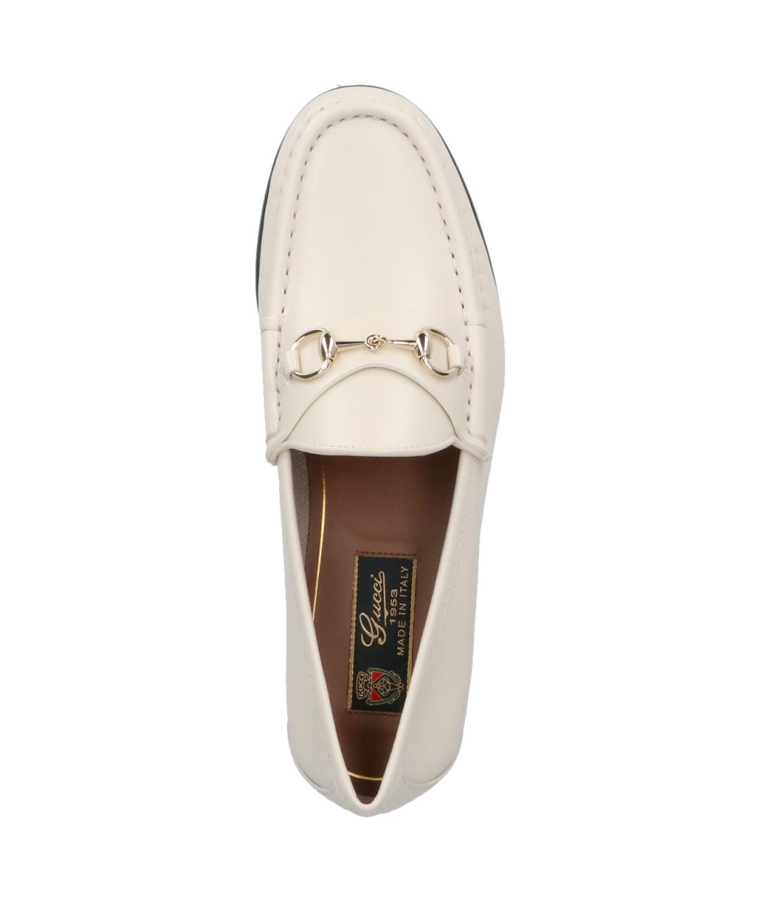 GUCCI Белые кожаные лоферы, фото 5