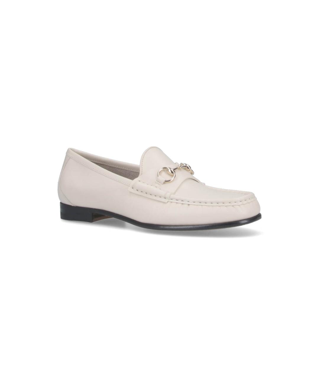 GUCCI Белые кожаные лоферы, фото 2