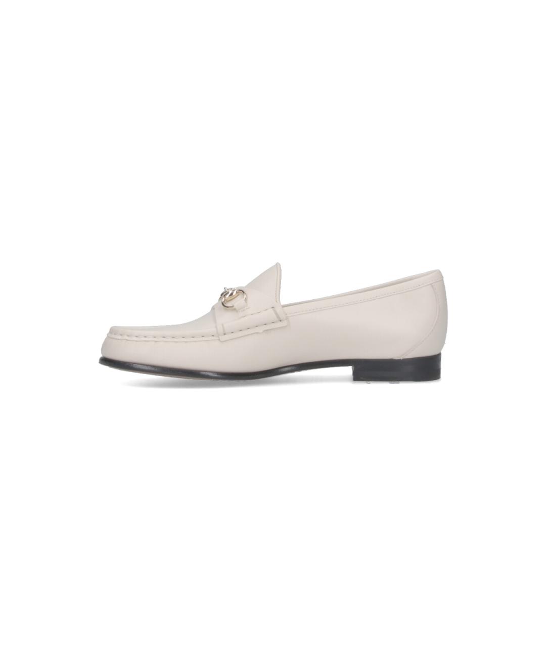 GUCCI Белые кожаные лоферы, фото 3