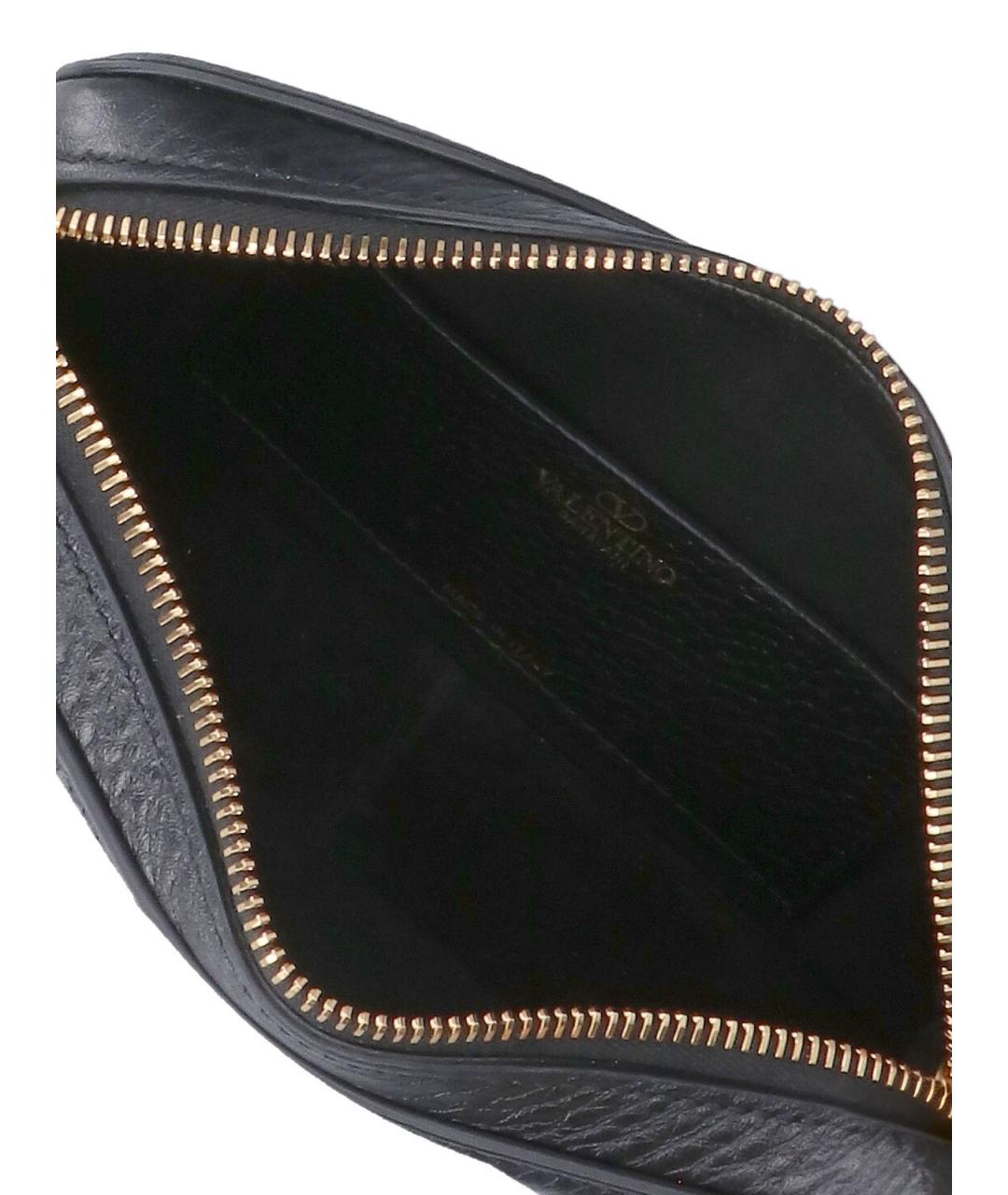 VALENTINO Черная кожаная сумка через плечо, фото 4