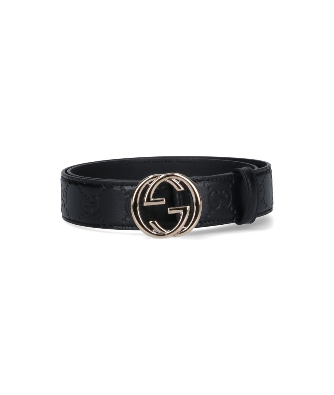 GUCCI Черный кожаный ремень, фото 1