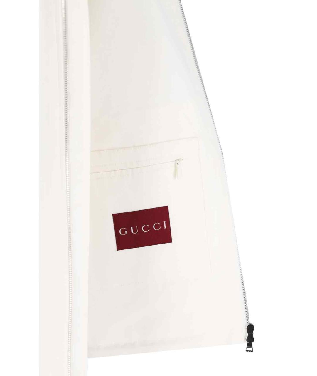 GUCCI Белая хлопковая куртка, фото 4