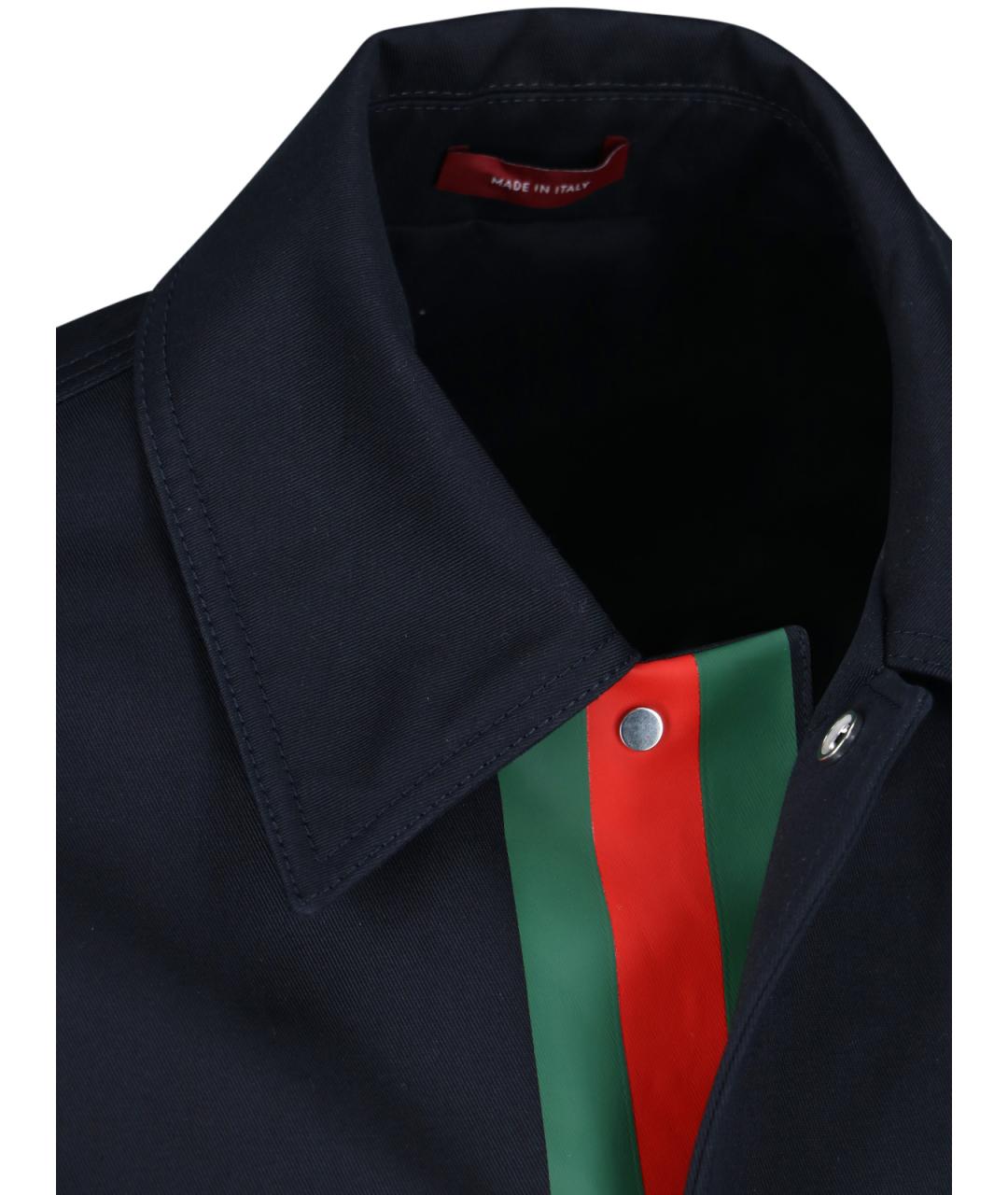 GUCCI Темно-синяя хлопковая куртка, фото 5