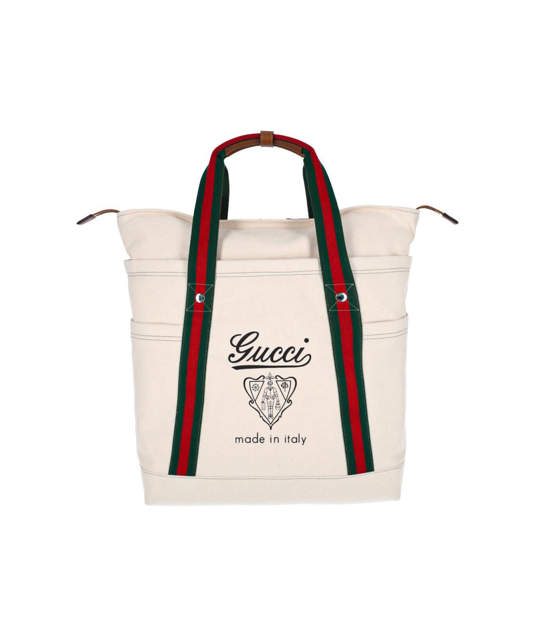 GUCCI Бежевая тканевая сумка тоут, фото 1