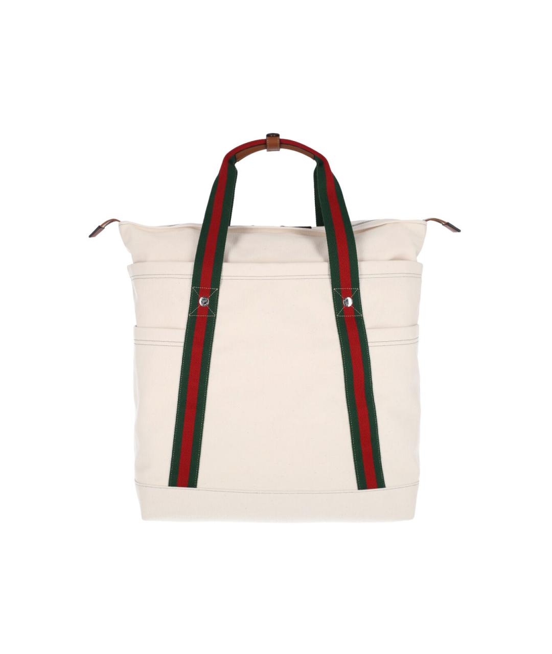 GUCCI Бежевая тканевая сумка тоут, фото 3