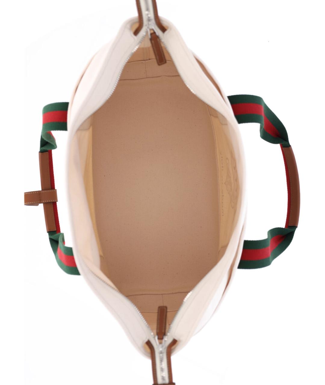 GUCCI Бежевая тканевая сумка тоут, фото 4