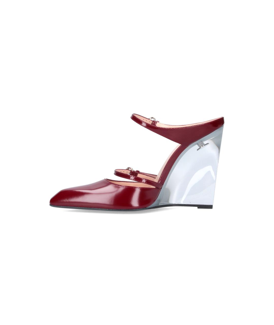 GUCCI Красные кожаные мюли, фото 3