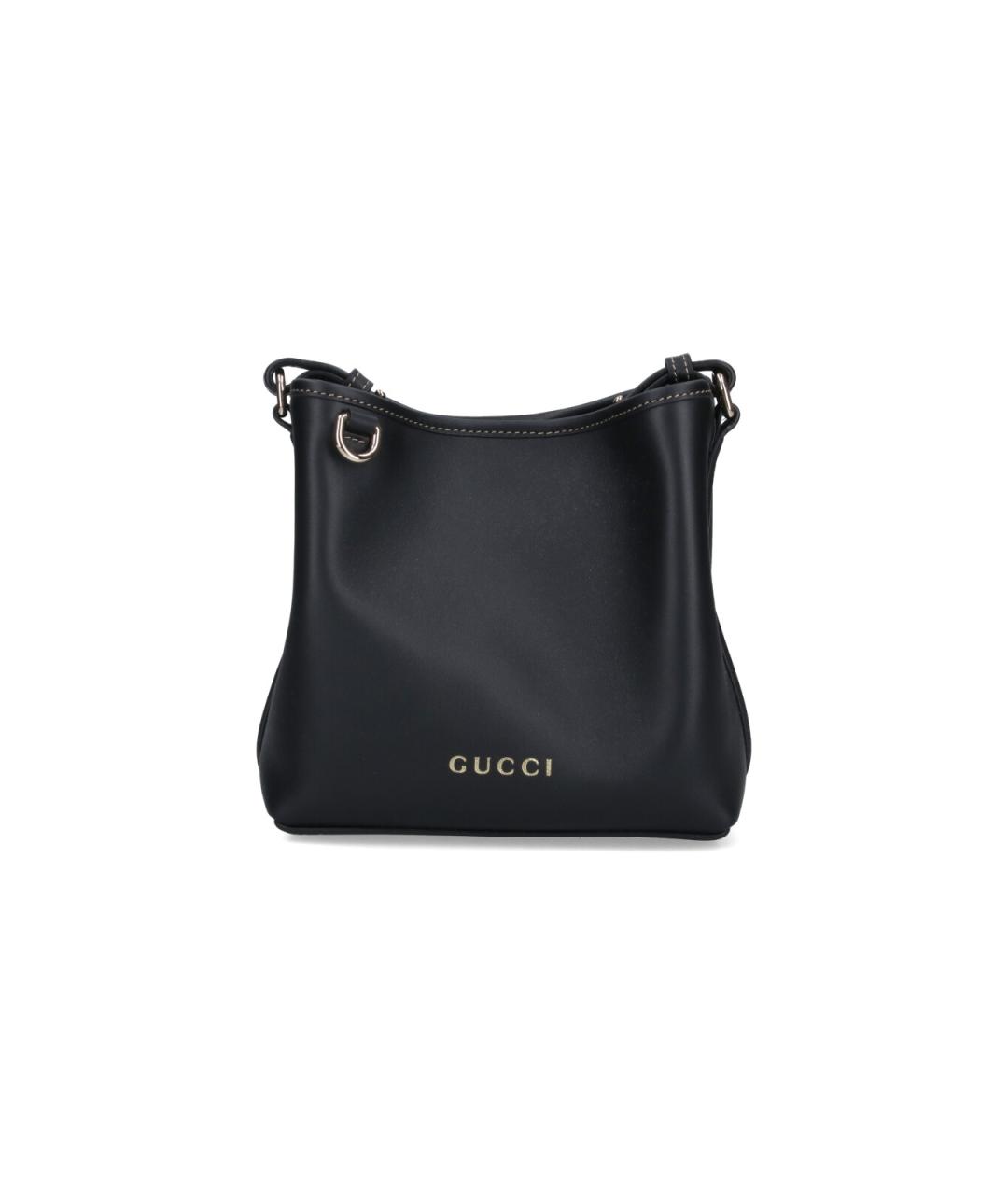 GUCCI Черная кожаная сумка тоут, фото 1